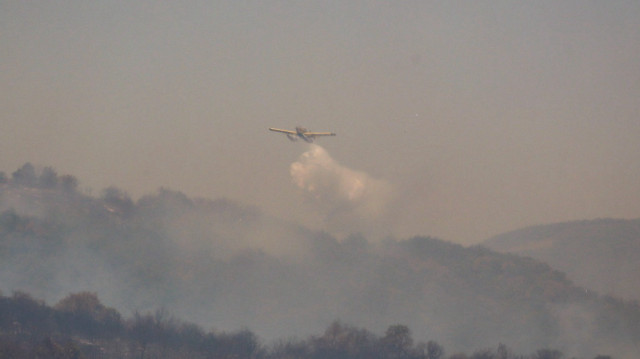 Bursa’da makilik alanda çıkan yangına müdahale ediliyor