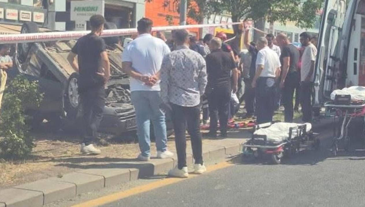 Sürücüsünün kontrolünden çıktı, refüje devrildi: Ankara’da trafik kazası surucusunun kontrolunden cikti refuje devrildiankarada trafik kazasi krhhbT4x