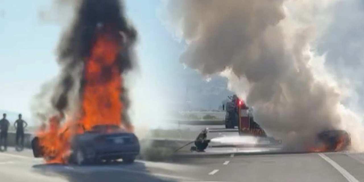Aydın’da Otomobil Yangını: Araç Alev Alev Yandı